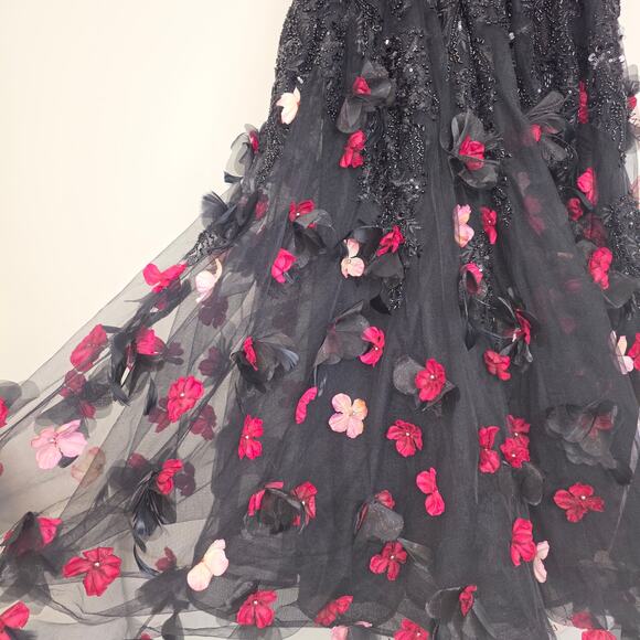 Mac Duggal Sleeveless Sequin Floral Appliqué Midi Dress Sz 2 NWT - Picture 6 of 10